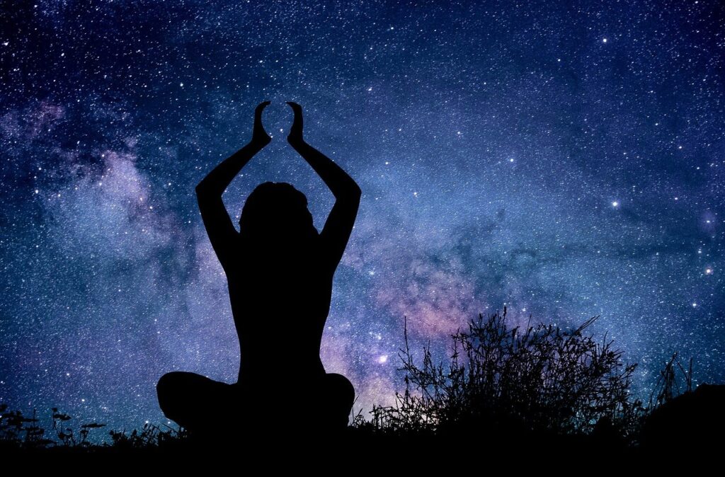 Man performing asana.